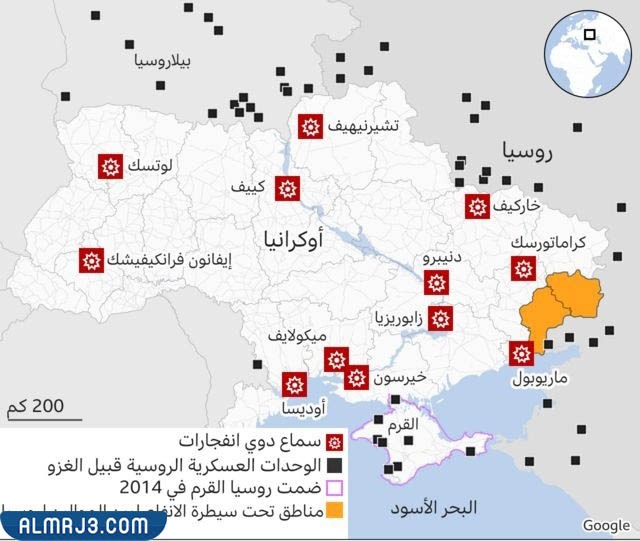خريطة السيطرة في أوكرانيا