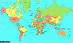 خريطة العالم بالإنجليزي