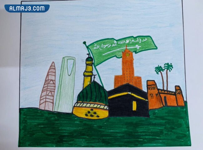 رسومات عن يوم تأسيس المملكة 2022