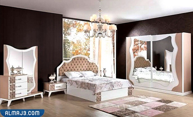 غرف نوم مودرن كاملة بالدولاب والتسريحه - التصاميم الملونة بالألوان الزاهية