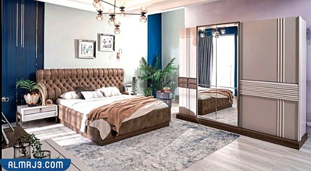 غرف نوم مودرن كاملة بالدولاب والتسريحه - التصاميم ذات الأسرة المنجدة