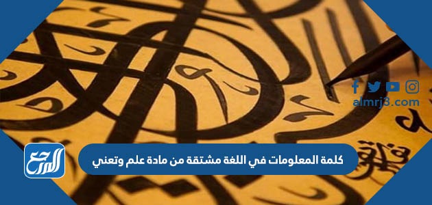 كلمة المعلومات في اللغة مشتقة من مادة علم وتعني