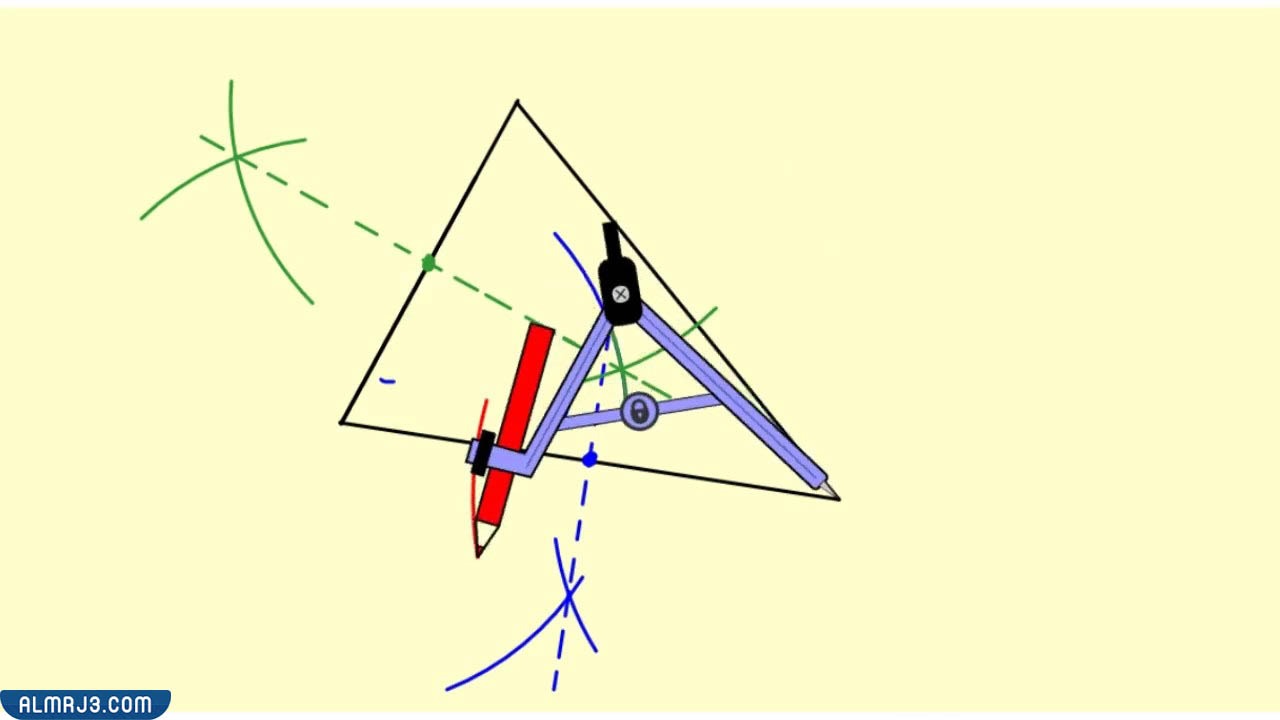 كيفية ايجاد القطعة المتوسطة بالفرجار​