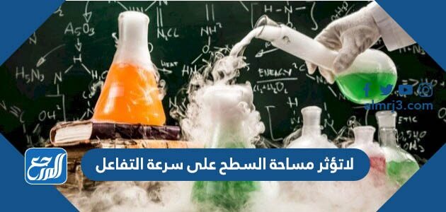 لاتؤثر مساحة السطح على سرعة التفاعل