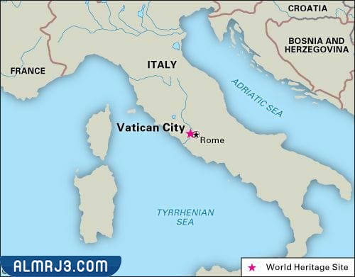 موقع دولة الفاتيكان أصغر دولة في العالم في ايطاليا