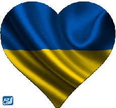 علم أوكرانيا على شكل قلب