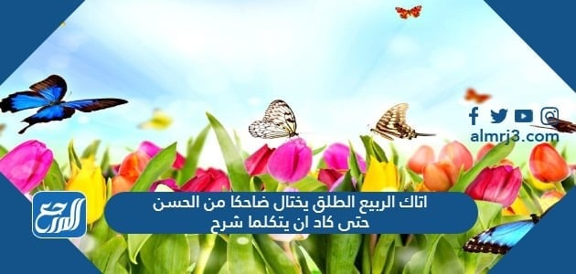 اتاك الربيع الطلق يختال ضاحكا من الحسن حتى كاد ان يتكلما شرح