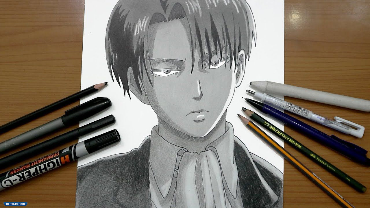 رسم انمي هجوم العمالقة ليفاي