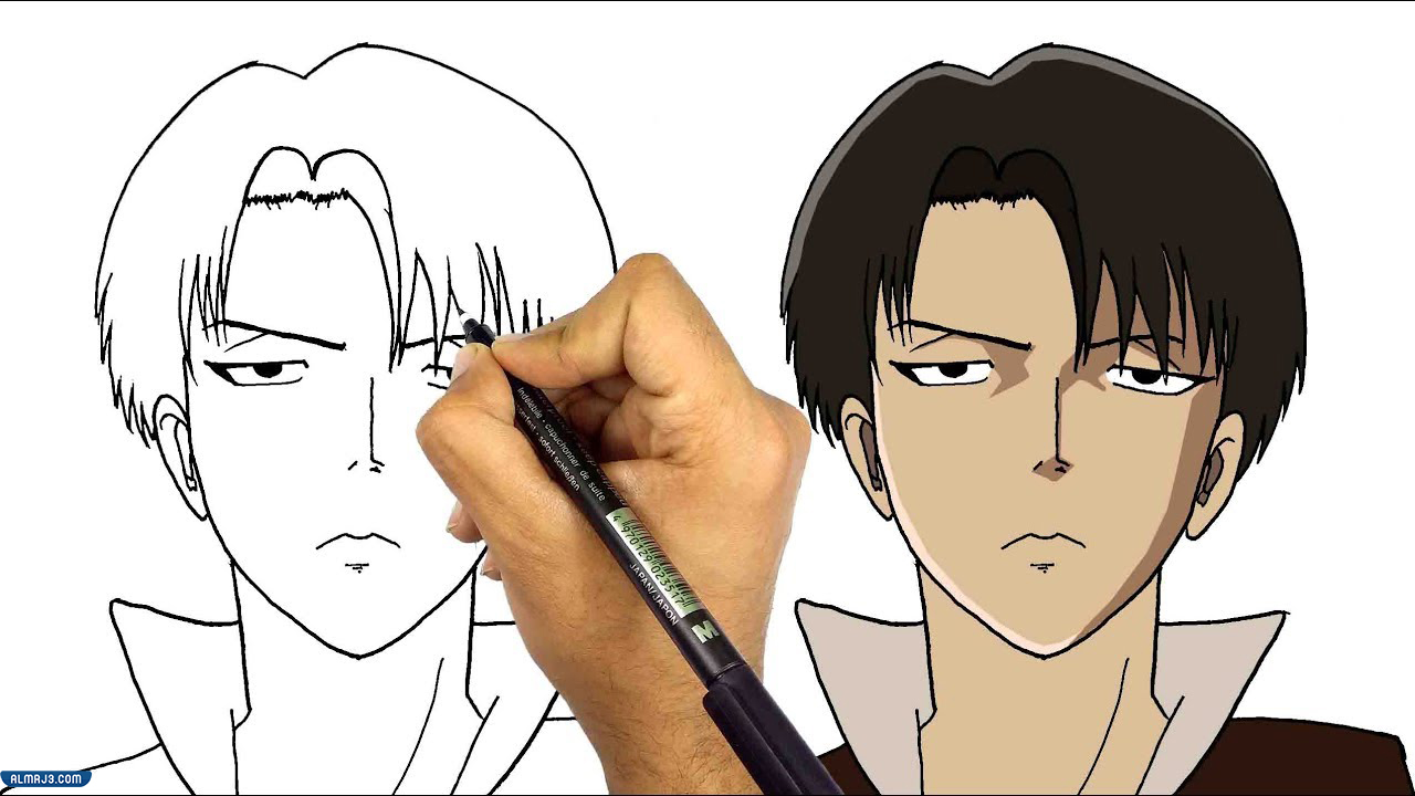 رسم انمي هجوم العمالقة ليفاي