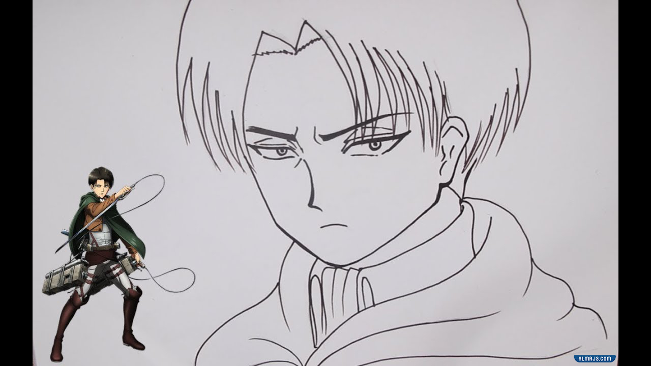 رسم انمي هجوم العمالقة ليفاي