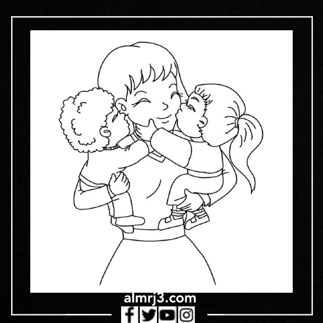 رسومات تلوين عيد الأم
