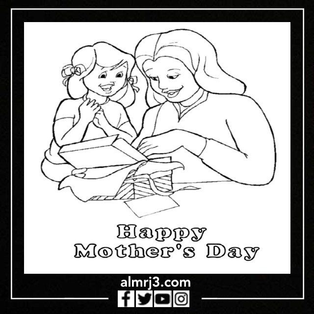 رسومات تلوين عيد الأم