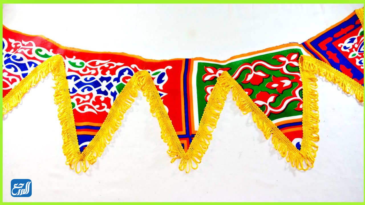 زينة رمضان على شكل مثلث خيامية جاهز للطباعة