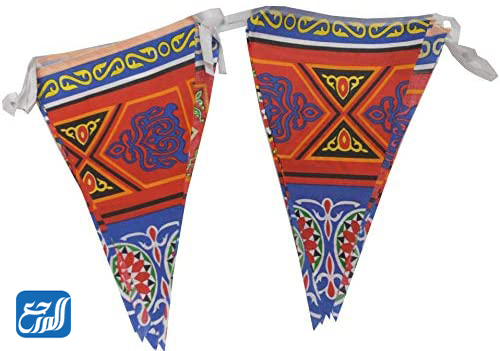 زينة رمضان على شكل مثلث خيامية جاهز للطباعة