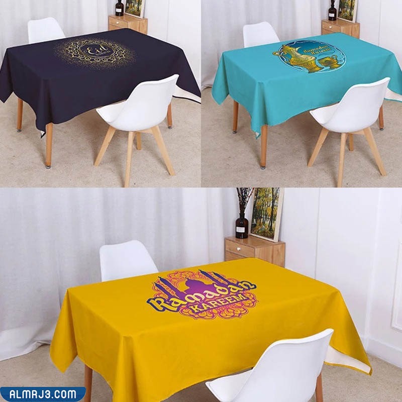 عمل مفارش من أقمشة رمضان