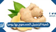 كمية الزنجبيل المسموح بها يوميا