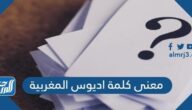 ما معنى كلمة اديوس المغربية