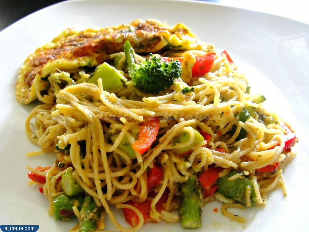 معكرونة بالخضروات المشوية