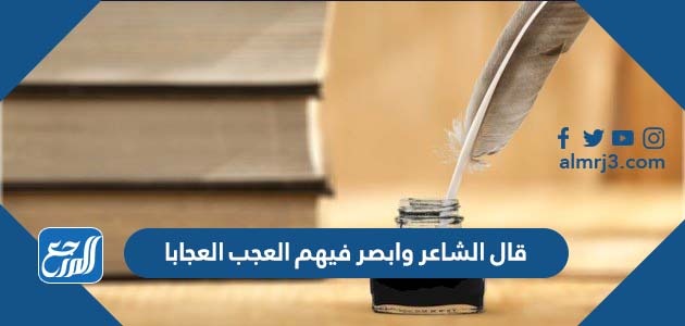 قال الشاعر وابصر فيهم العجب العجابا