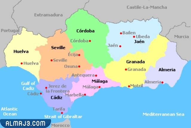 خريطة ملقا في اسبانيا 1