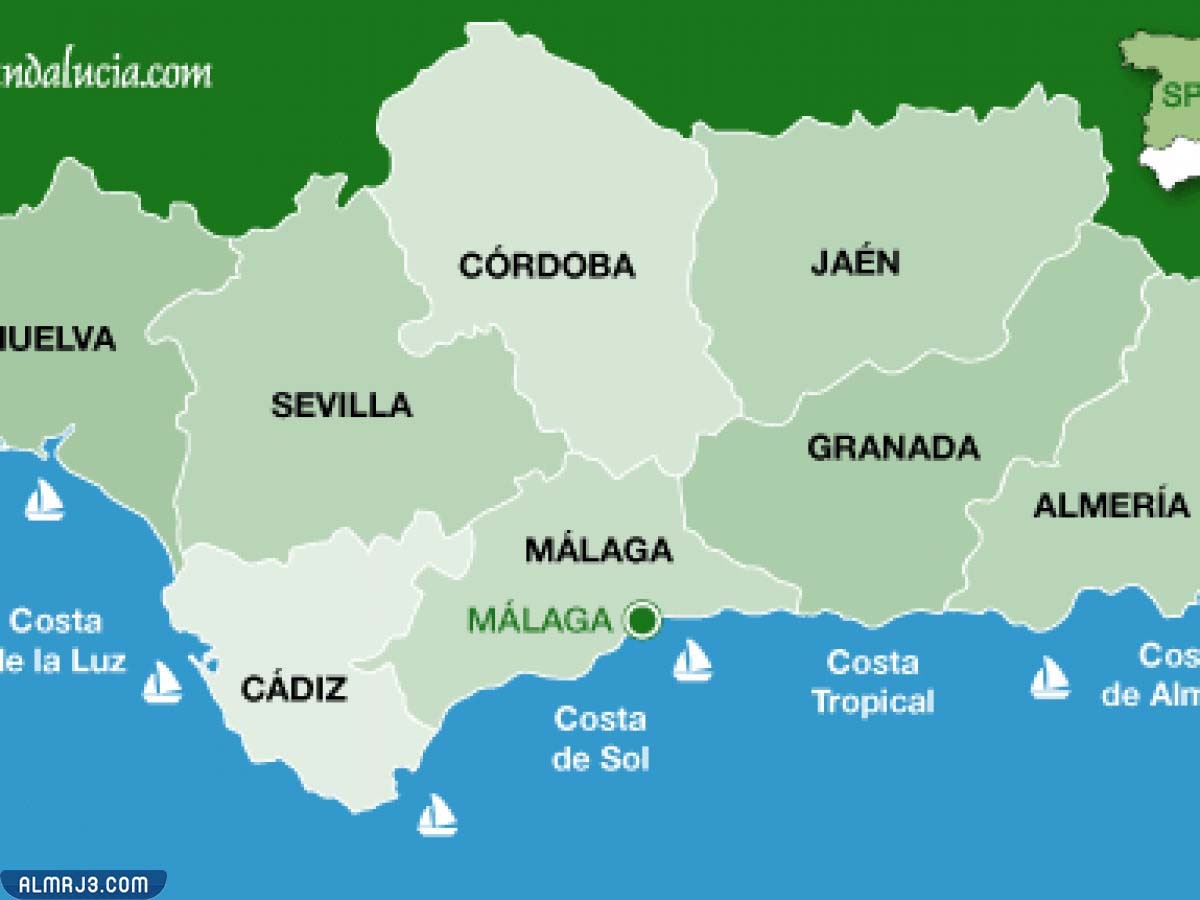 خريطة ملقا في اسبانيا 2