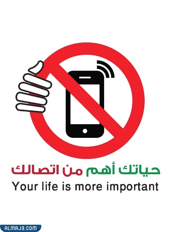 نص ارشادي عن السلامة المرورية بالصور