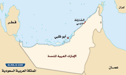 إمارة دبي على الخريطة
