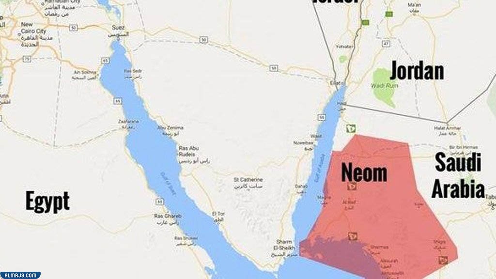 مشروع نيوم السعودي خريطة