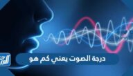درجة الصوت يعني كم هو