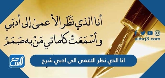 انا الذي نظر الاعمى الى ادبي شرح