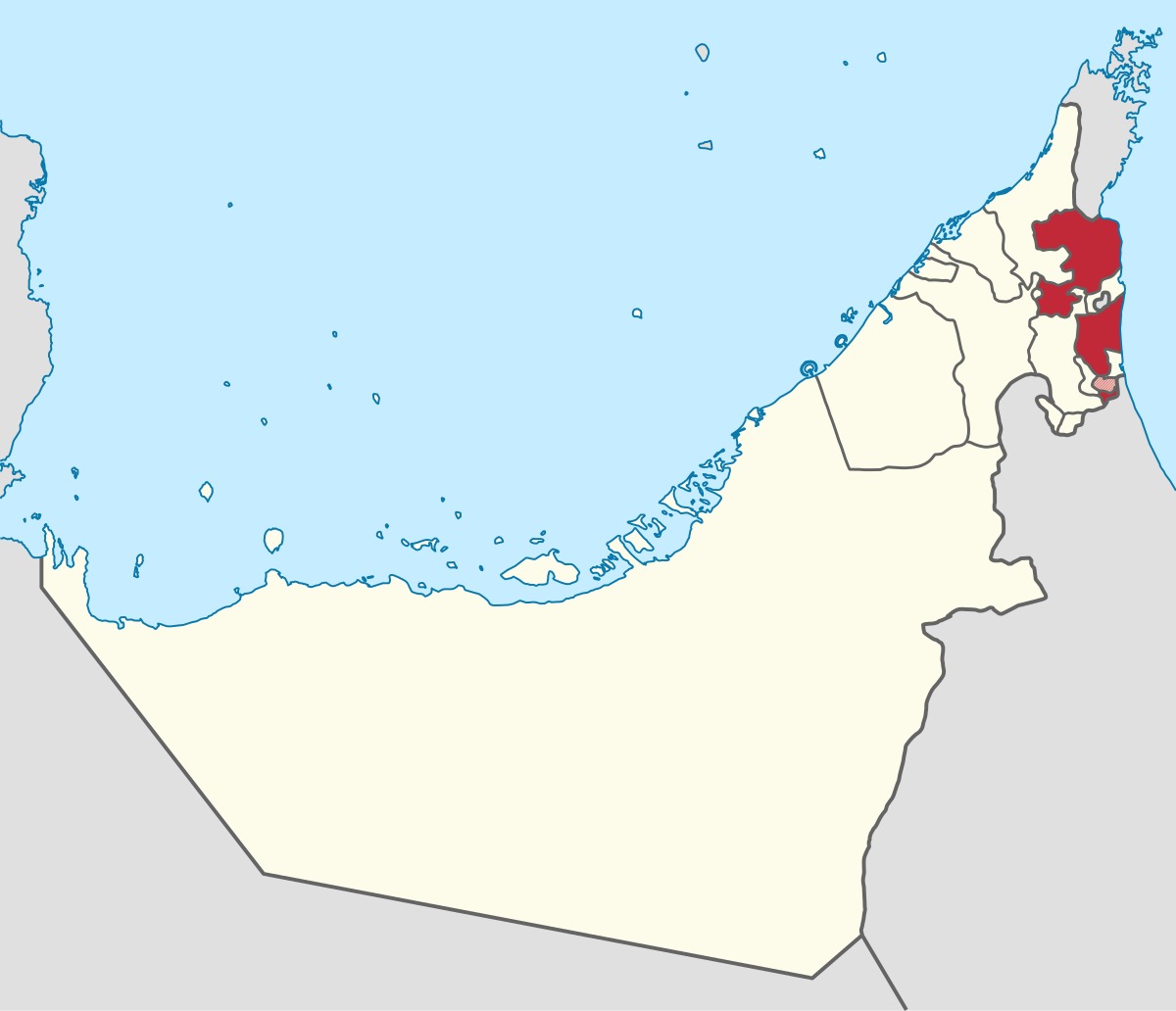 خريطة إمارة الفجيرة