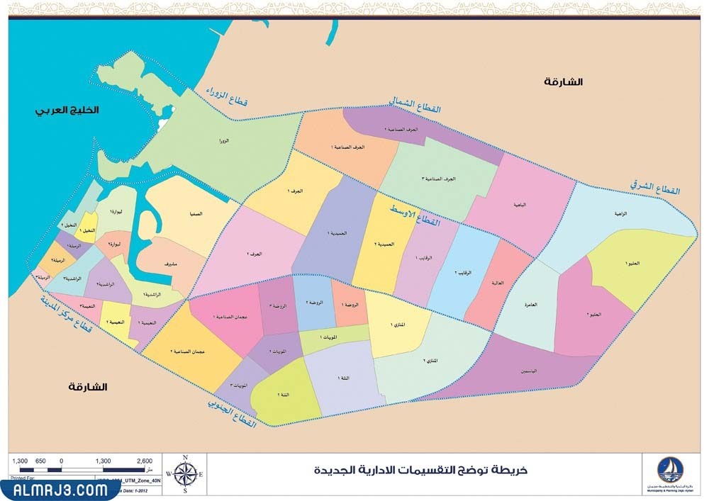 خريطة إمارة عجمان