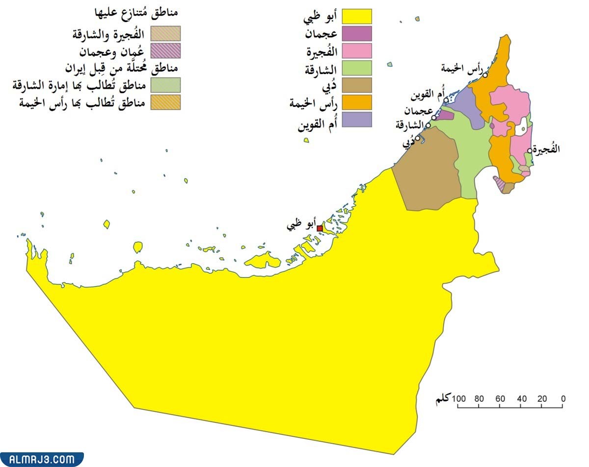 خريطة الامارات العربية المتحدة