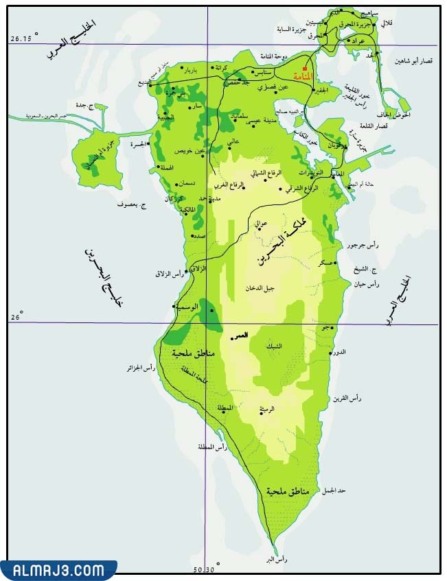خريطة مملكة البحرين