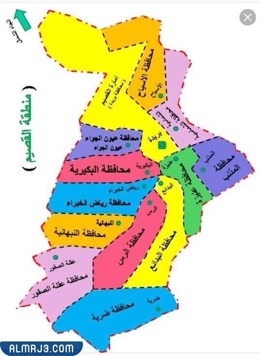 خريطة منطقة القصيم