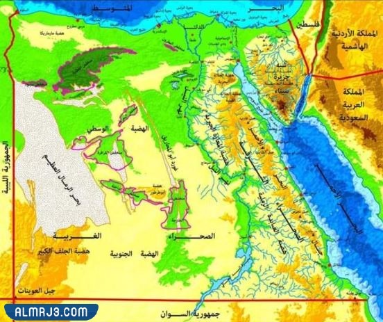 خريطة مصر الجغرافية بالتفصيل pdf
