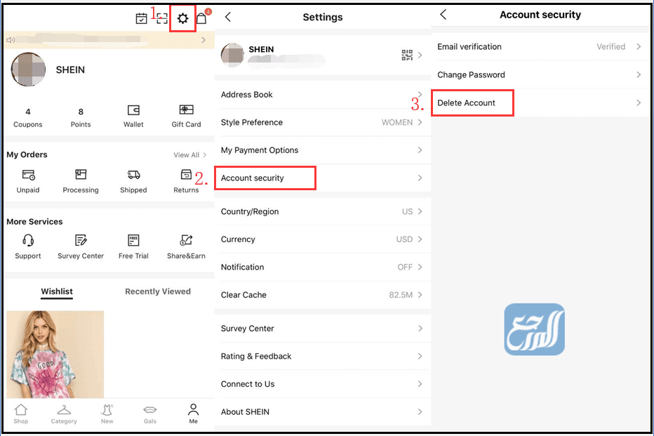 طريقة حذف حساب شي ان بطريقة سهلة