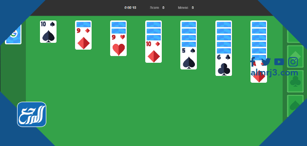 اختبار لعبة solitaire على google