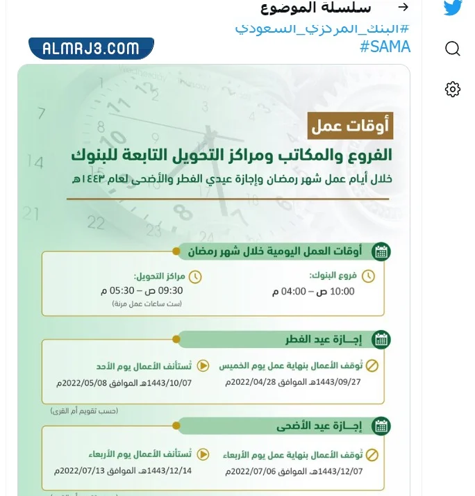 تاريخ عودة البنوك للدوام بعد عيد الأضحى 2022