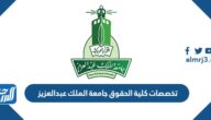 تخصصات كلية الحقوق جامعة الملك عبدالعزيز والمعدل المقبول