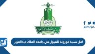اقل نسبة موزونة للقبول في جامعة الملك عبدالعزيز 1445