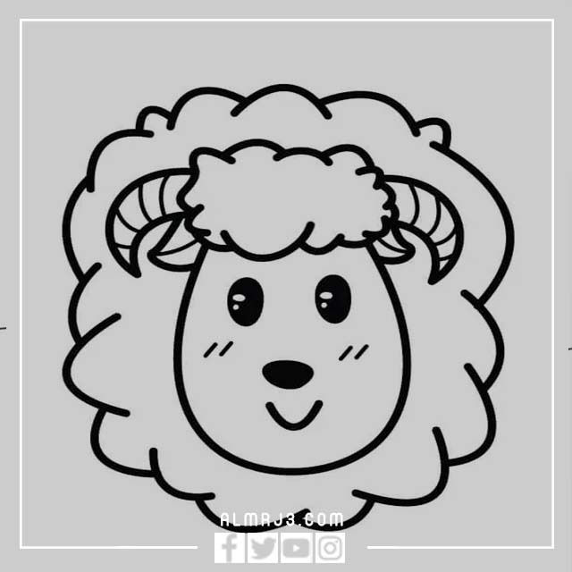 صور خَروف العِيد كَرتون للتلوين