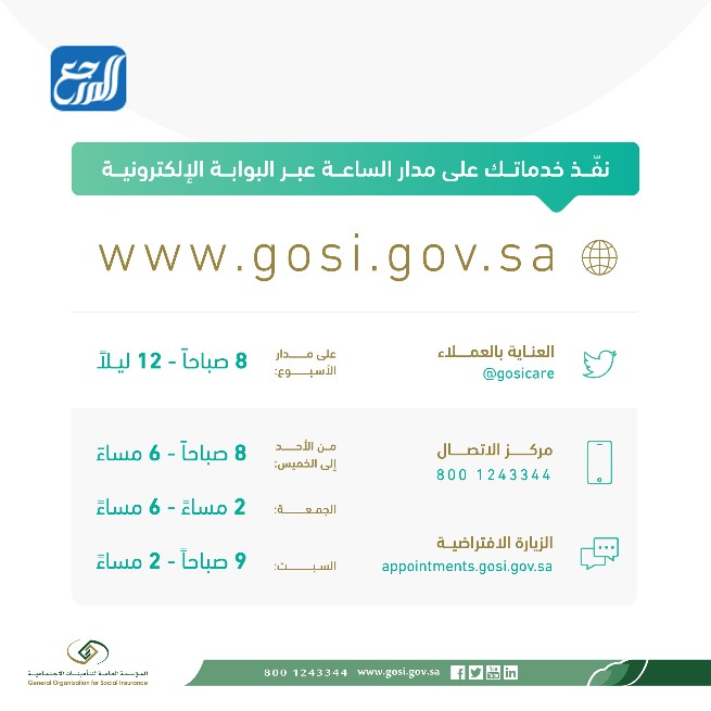 طرق التواصل مع التأمينات الاجتماعية