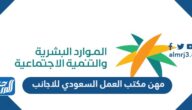 مهن مكتب العمل السعودي للاجانب 2025