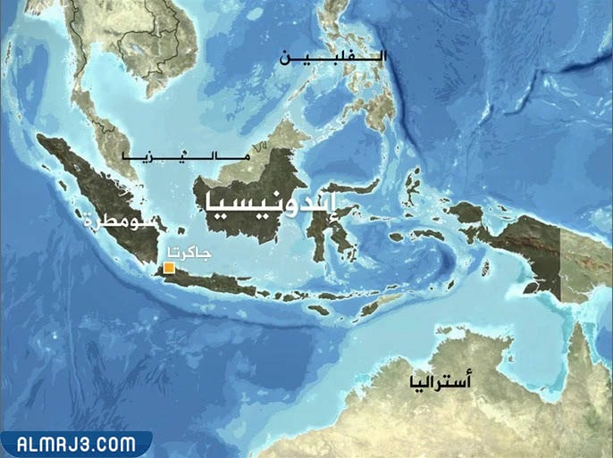 موقع إندونيسيا على الخريطة
