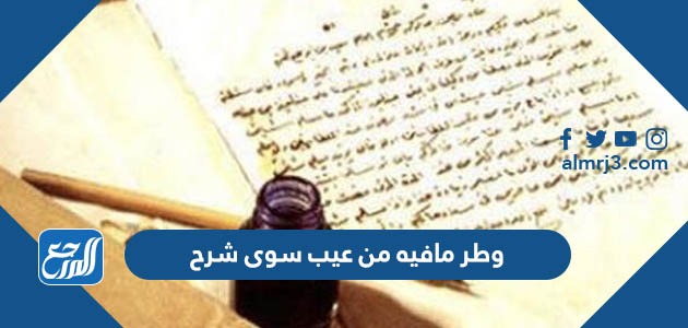 وطر مافيه من عيب سوى شرح