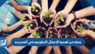 جمله عن اهمية الاعمال التطوعيه في المدرسه