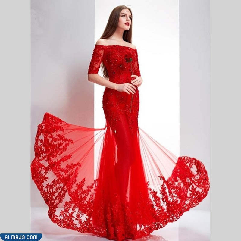 فساتين دانتيل سهره انستقرام 2023