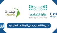 شروط التقديم على الوظائف التعليمية عبر نظام جدارة 1446