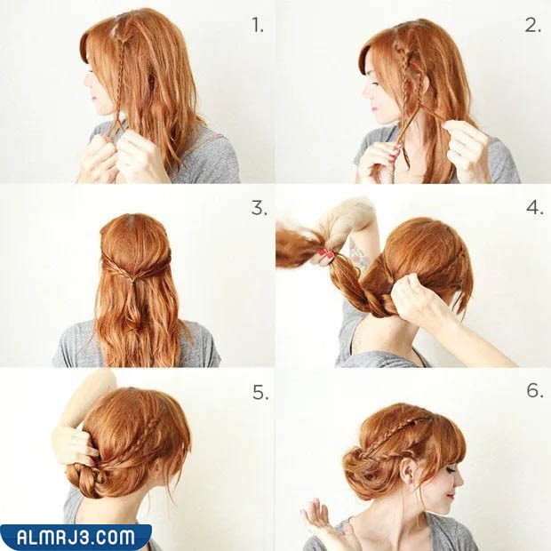 صور تسريحات شعر للمدرسة للشعر المتوسط بالخطوات